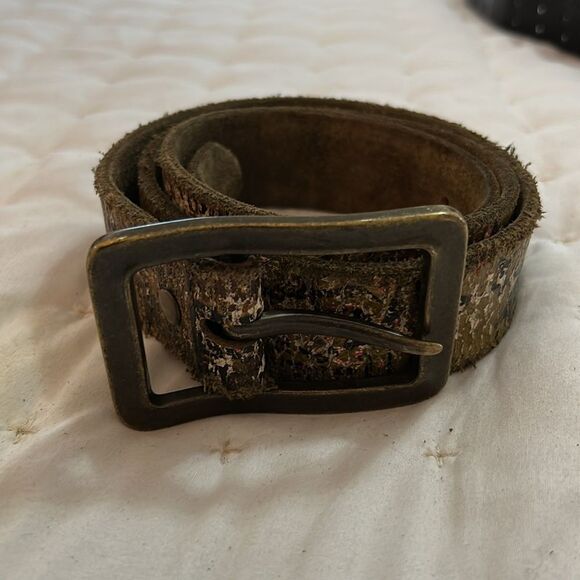 LEATHER ISLAND BY BILL LAVIS PERFECTLY DISTRESSED MEN'S leather belt size 38 - Picture 8 of 13